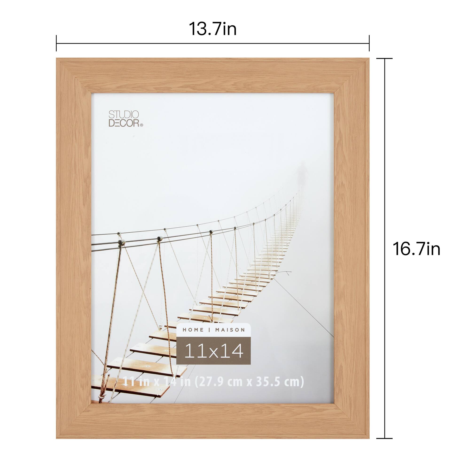 Home 11" x 14" Brown Natural Picture Frame by Studio Décor®